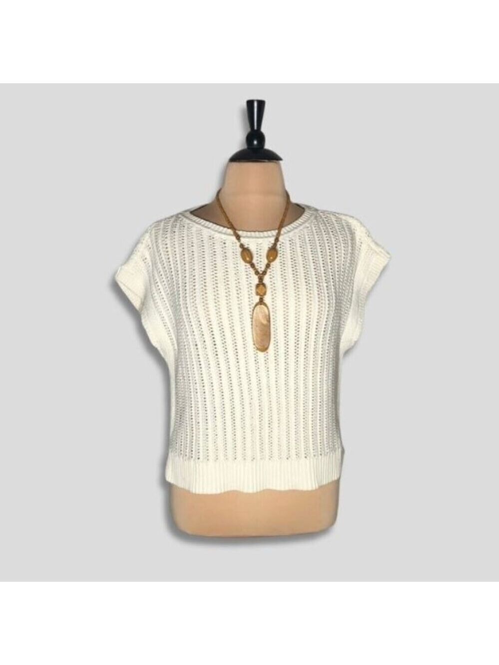 Frye sleeveless top crochet cable knit cream coquette romantic coastal cowgirl L